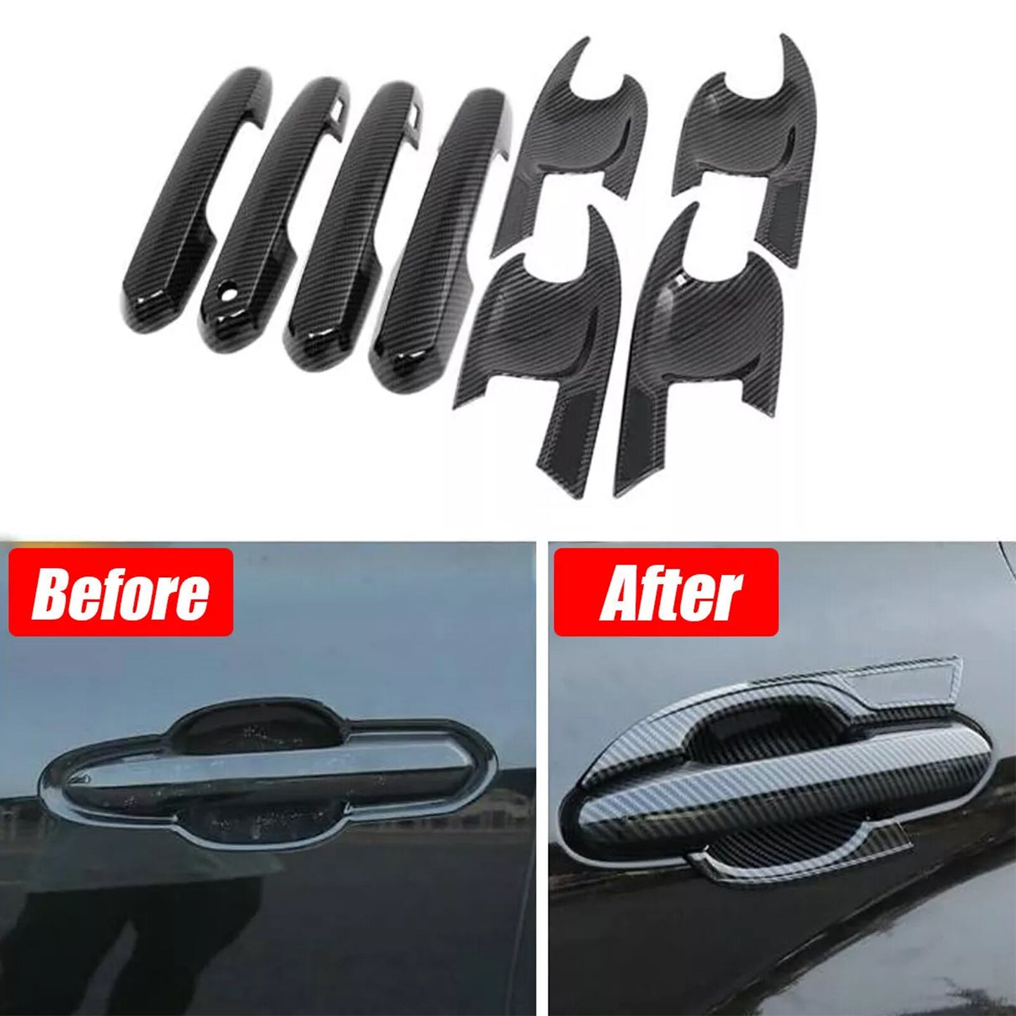 8x Door Handle Bowl Cover Trim for Toyota Highlander 2020-2023 2021 2022