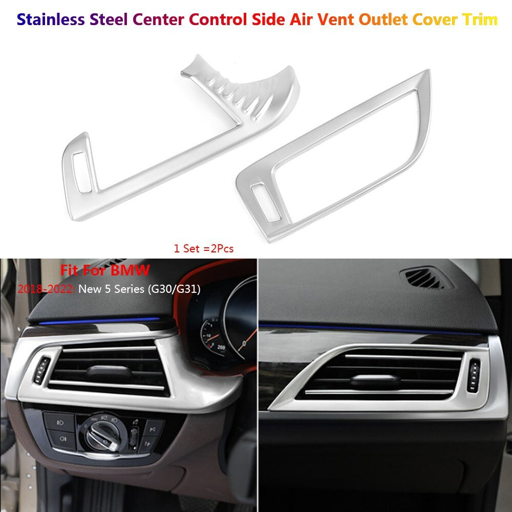 Stainless for BMW 5 Series G30 Car Dashboard Side AC Air Vent Outlet Cover Trim