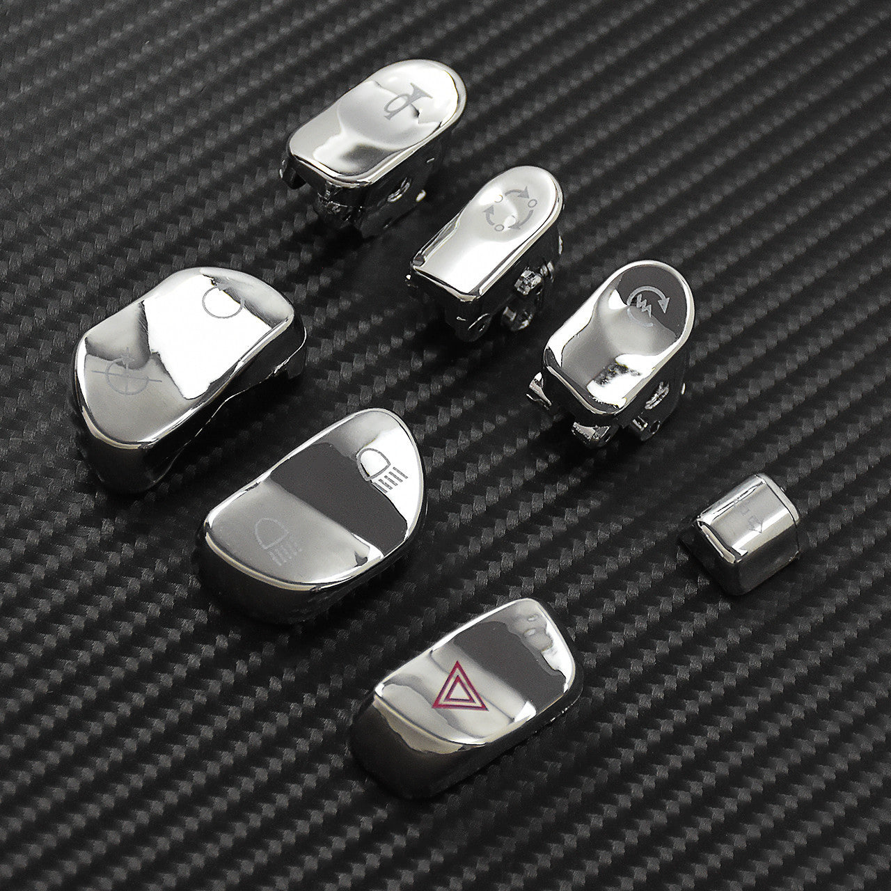 7Pcs Hand Controls Housing Replacement Switch Button Cap Fit For Victory Chrome