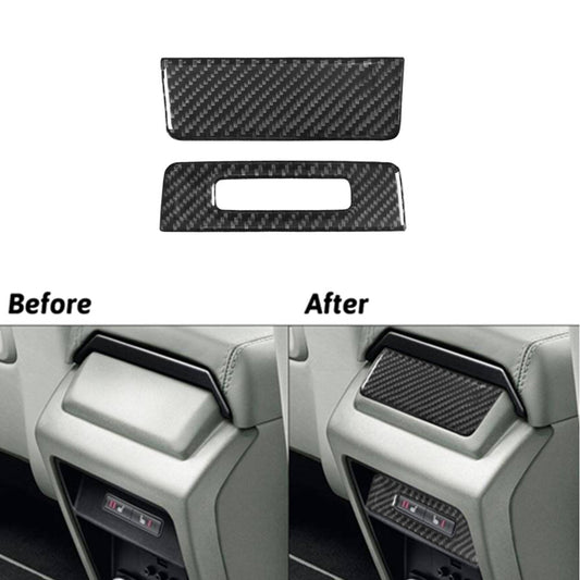 2X Carbon Fibre Rear Console Plate Trim for Land Rover Discovery Sport 2015-19