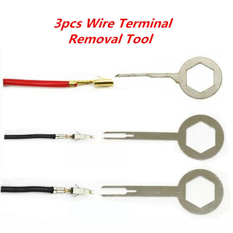 3Pcs Car Suv Electrical Terminal Wiring Crimp Connector Pin Removel Key Tool Kit