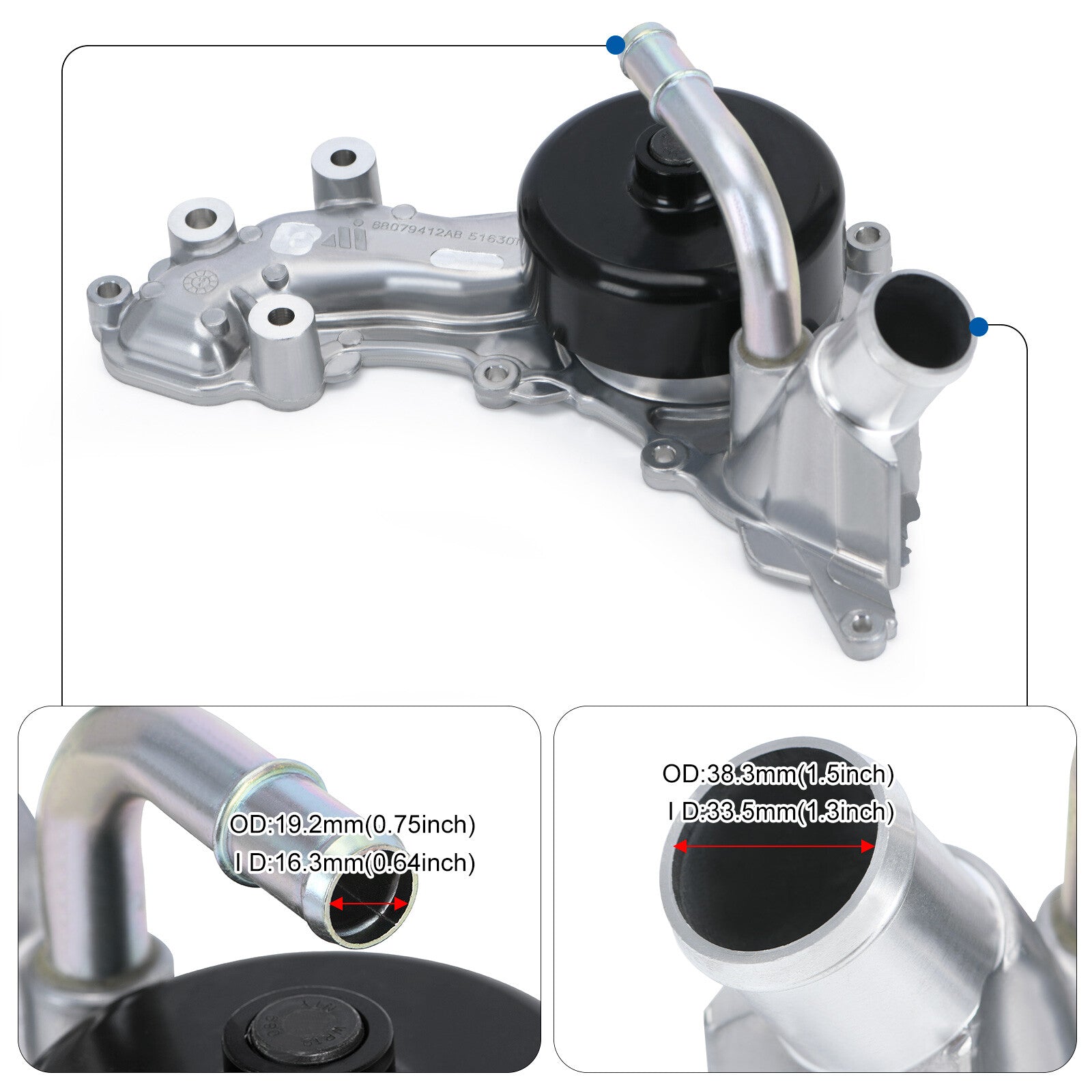 for Maserati Quattroporte Ghibli 3.0 V6 Engine Water Pump with Gasket 297912