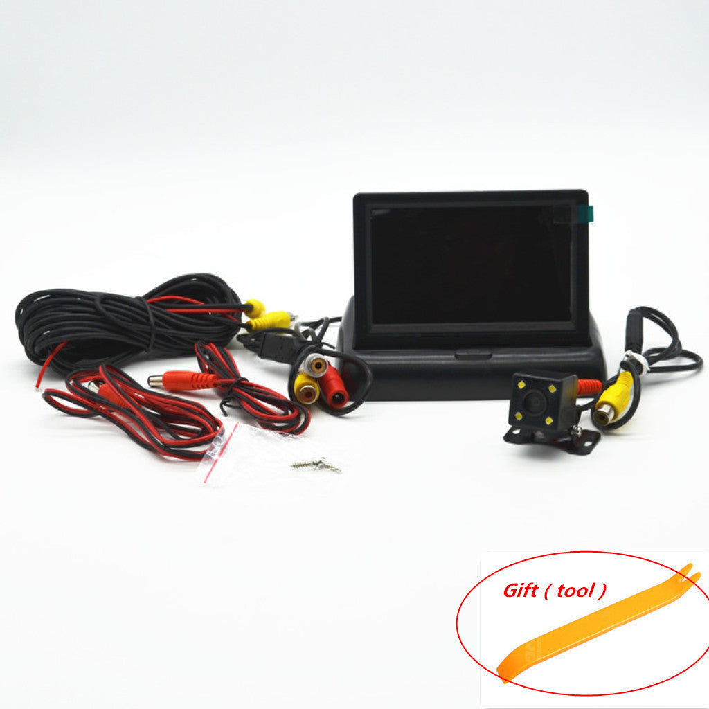 Car Rear View CCD 4 LED Night USE Camera  4.3 Foldable LCD Display Monitor