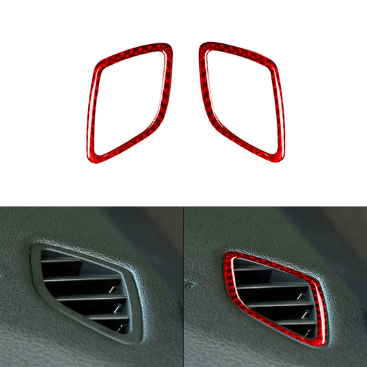 2Pcs for BMW Z4 E89 2009-2016 Red Carbon Fiber Interior Defogger Vent Cover Trim