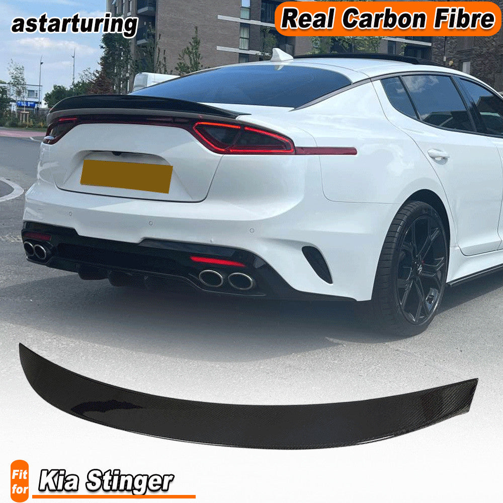 Fit for Kia Stinger 2018-2023 REAL CARBON FIBER Rear Trunk Spoiler Boot Wing Lip