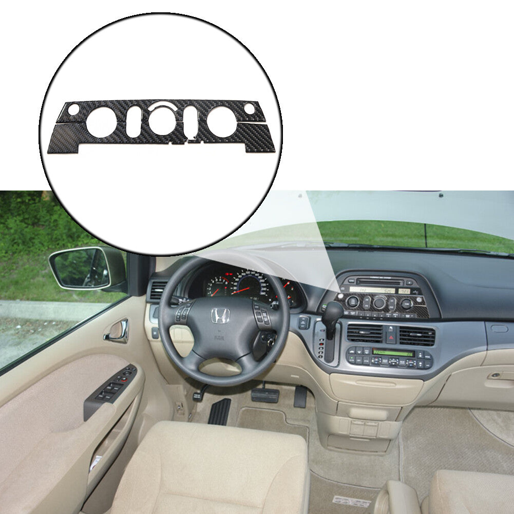 3x Center Console CD Panel Carbon Fiber Sticker Trim for Honda Odyssey 2005-2010