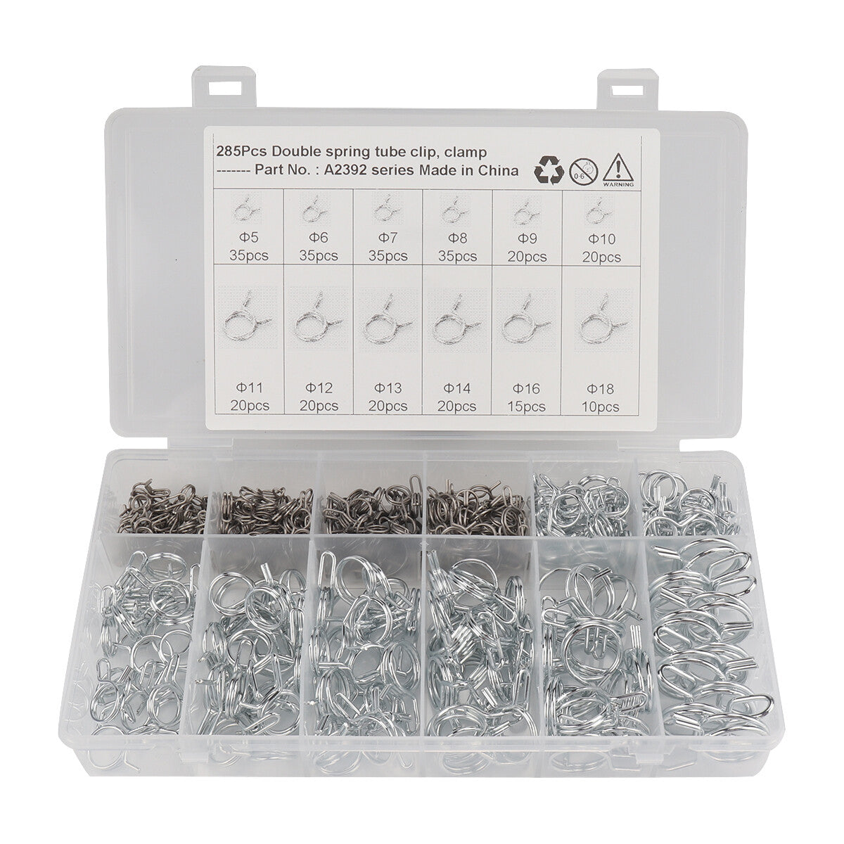 285pc Motorcycle Fuel Line Petrol Pipe Fuel Hose Clips / Clamps Spring Wire Type