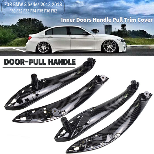 Carbon fiber trim cover for interior door handles suitable for BMW 3 Series, F30, F35