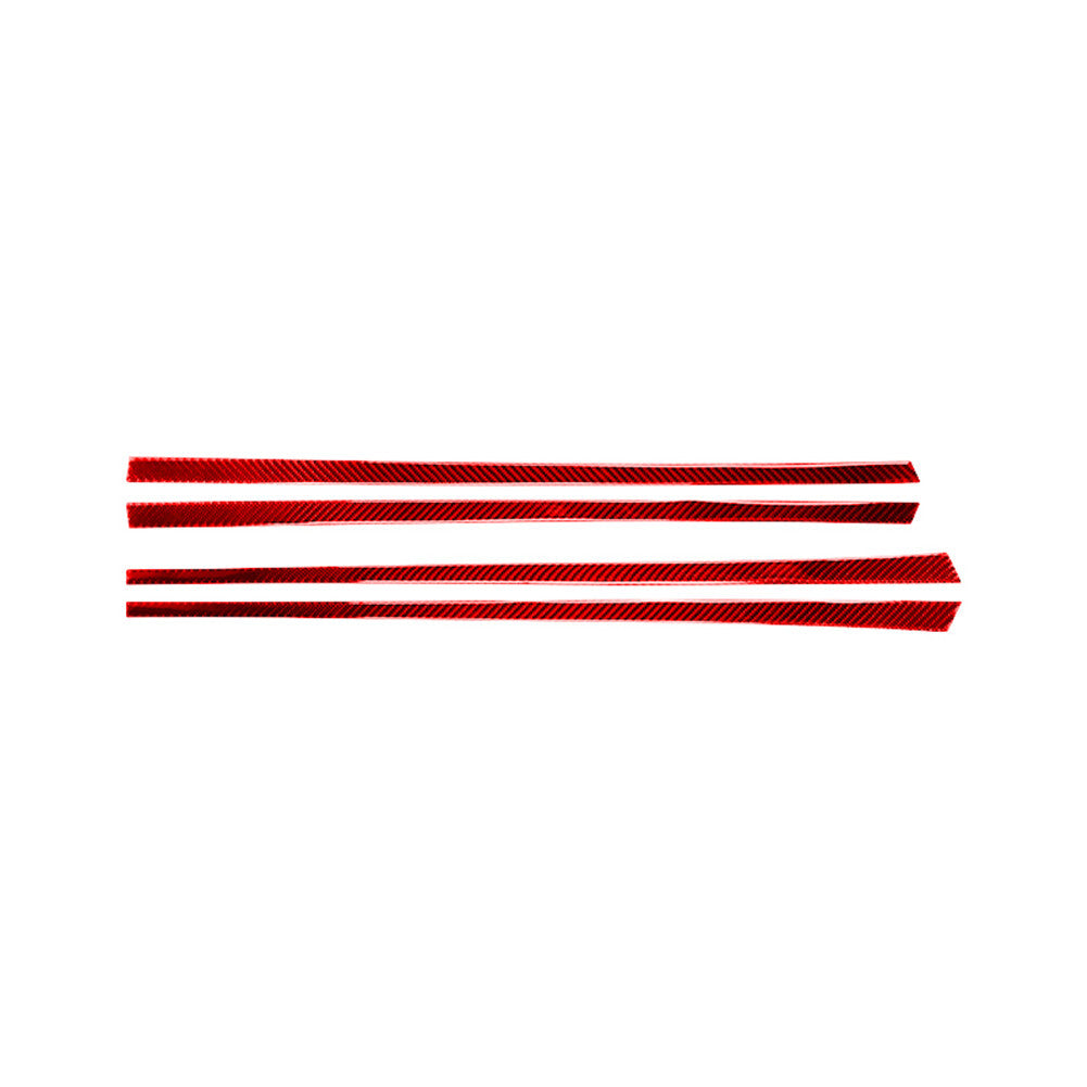 Red Carbon Fiber Front Rear Door Panel Cover Trim for Nissan Rogue 2014-2016