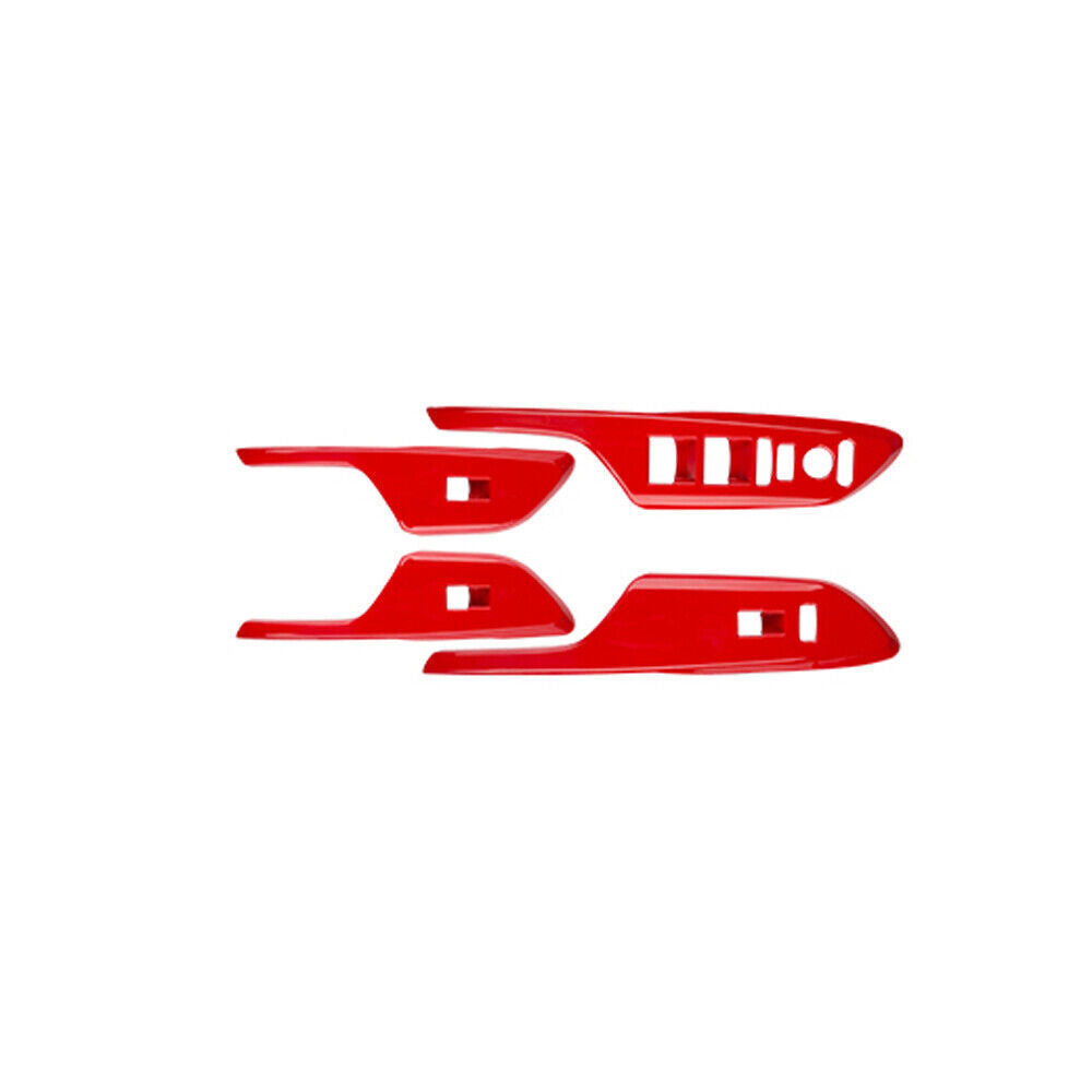 Glass Window Lifting Lock Panel Trim for Honda for Civic 10th 2016-2021 Bright Red