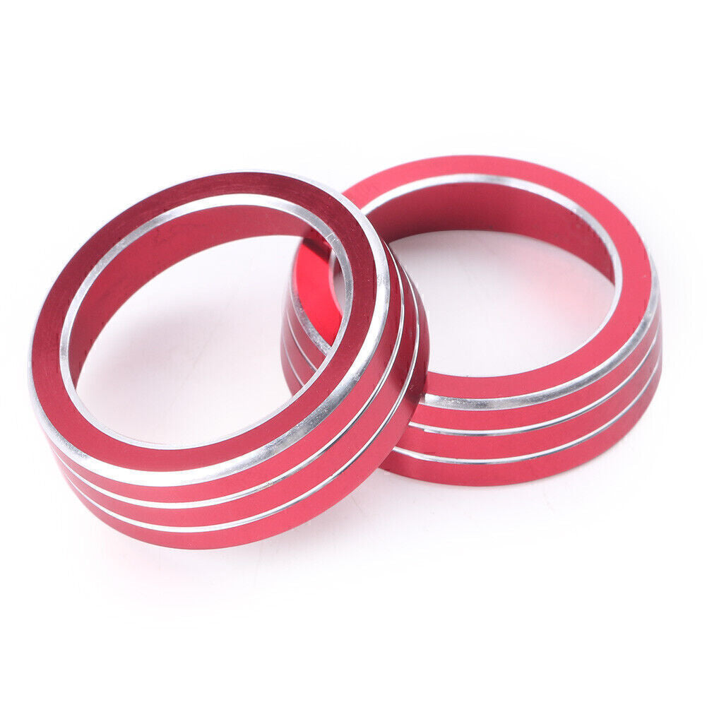 2 x Red AC Air-condition Control Switch Cover Ring For Fit for Honda for Civic 2016-2017