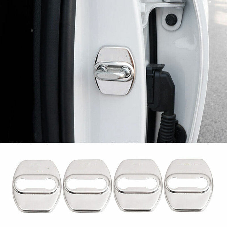 for Kia Seltos 2020-2023 Silver Steel Door Lock Antirust Protection Cover Trim