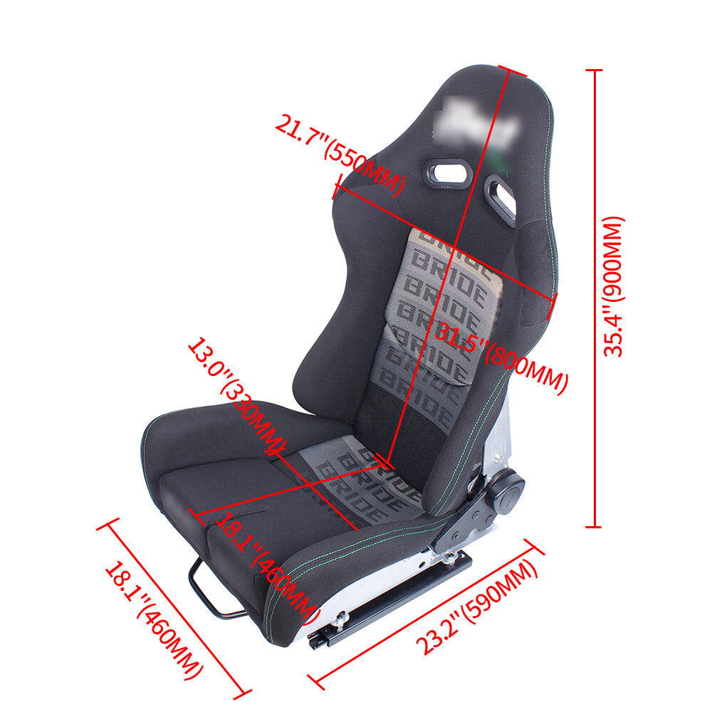 New BRIDE Small Size Seats Low Max JDM Racing Seats+FRP Backrest+Slider Rail X2