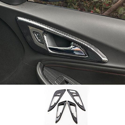 for Chevrolet Malibu 2016-24 Carbon Fiber Look Inner Door Handle Lock Cover Trim