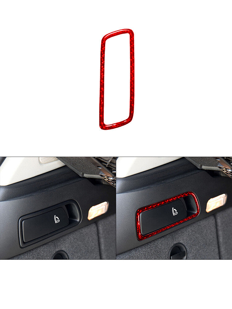 for Audi Q5 2009-2017 for Seat Button Frame Trim Cover Decor Carbon Fiber Red