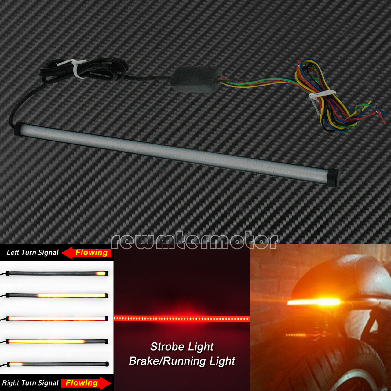 Rear Flexible Flowing Turn Signal Brake Tail LED Amber Red Light Fit for BMW
