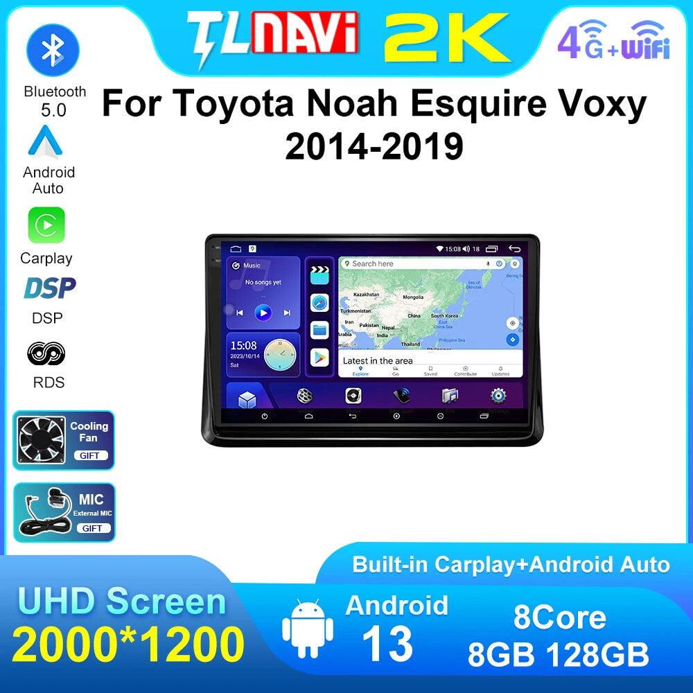 GPS Navigation for Toyota Noah 80 Esquire Voxy 2014-2019 Car Radio Player 2din