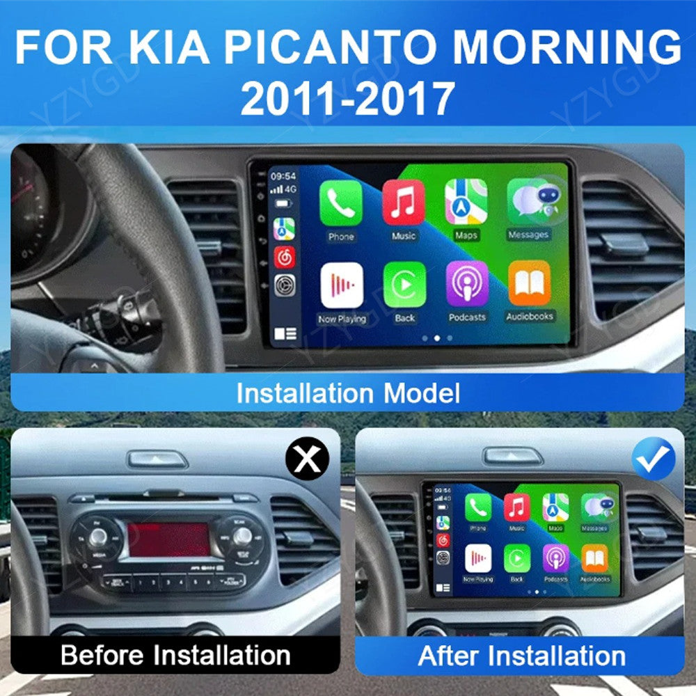 for Kia Picanto Morning 2011-16 Android Auto CarPlay Car Radio GPS Stereo Screen