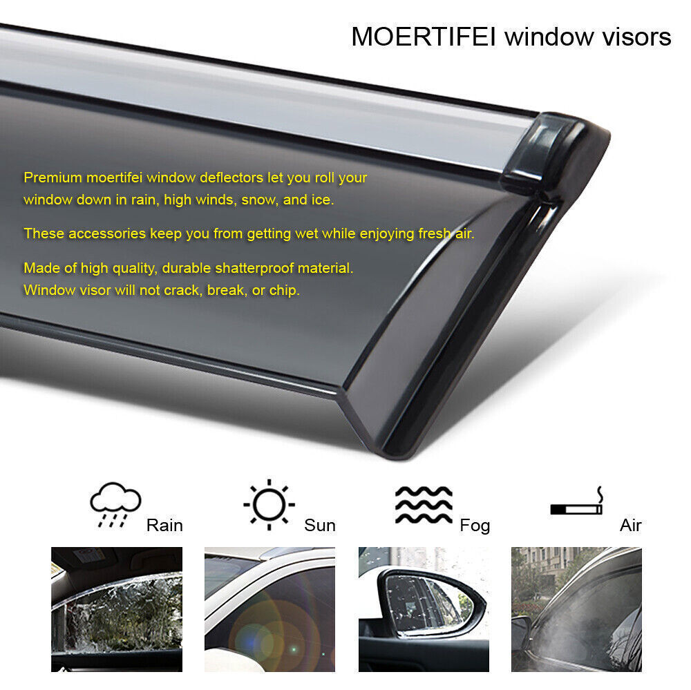 4X Window Deflector Visor Rain Guard Vent Shade for Hyundai Accent Sedan 18-2020