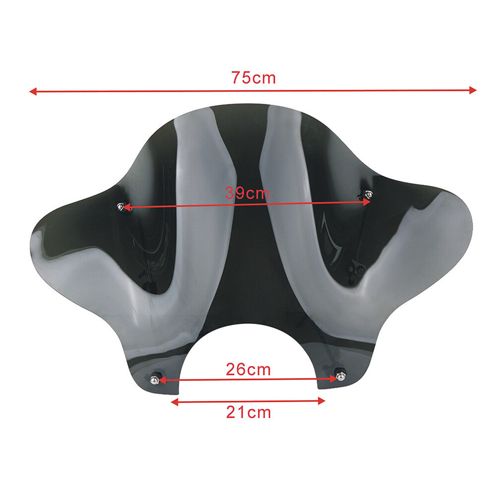 Motorcycle Screen Windscreen Windshield Smoke 7 For Cruiser Universal Headlight
