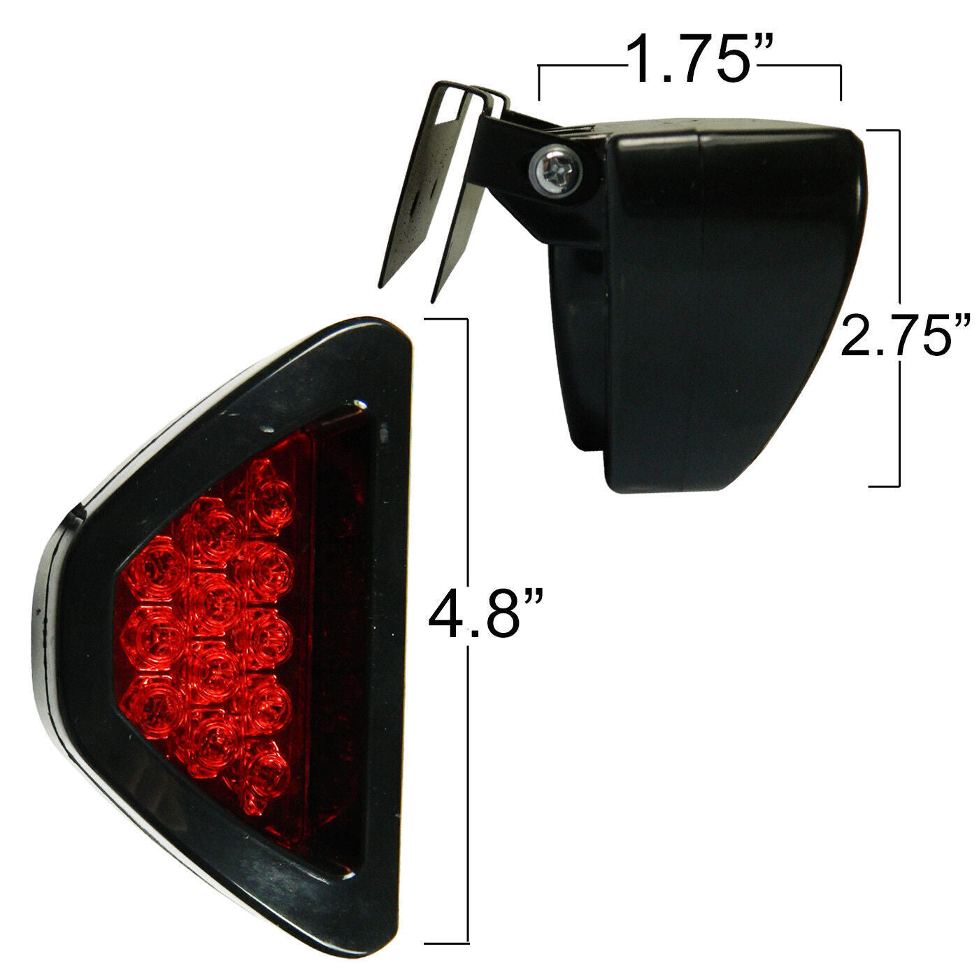 12V Flashing Blink Brake Tail Light LED Safety Warning Triangle 3rd Strobe Red