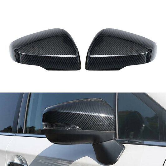 Carbon Fiber Look Side Rear View Mirror Cover Trim for Subaru Forester 2019-20