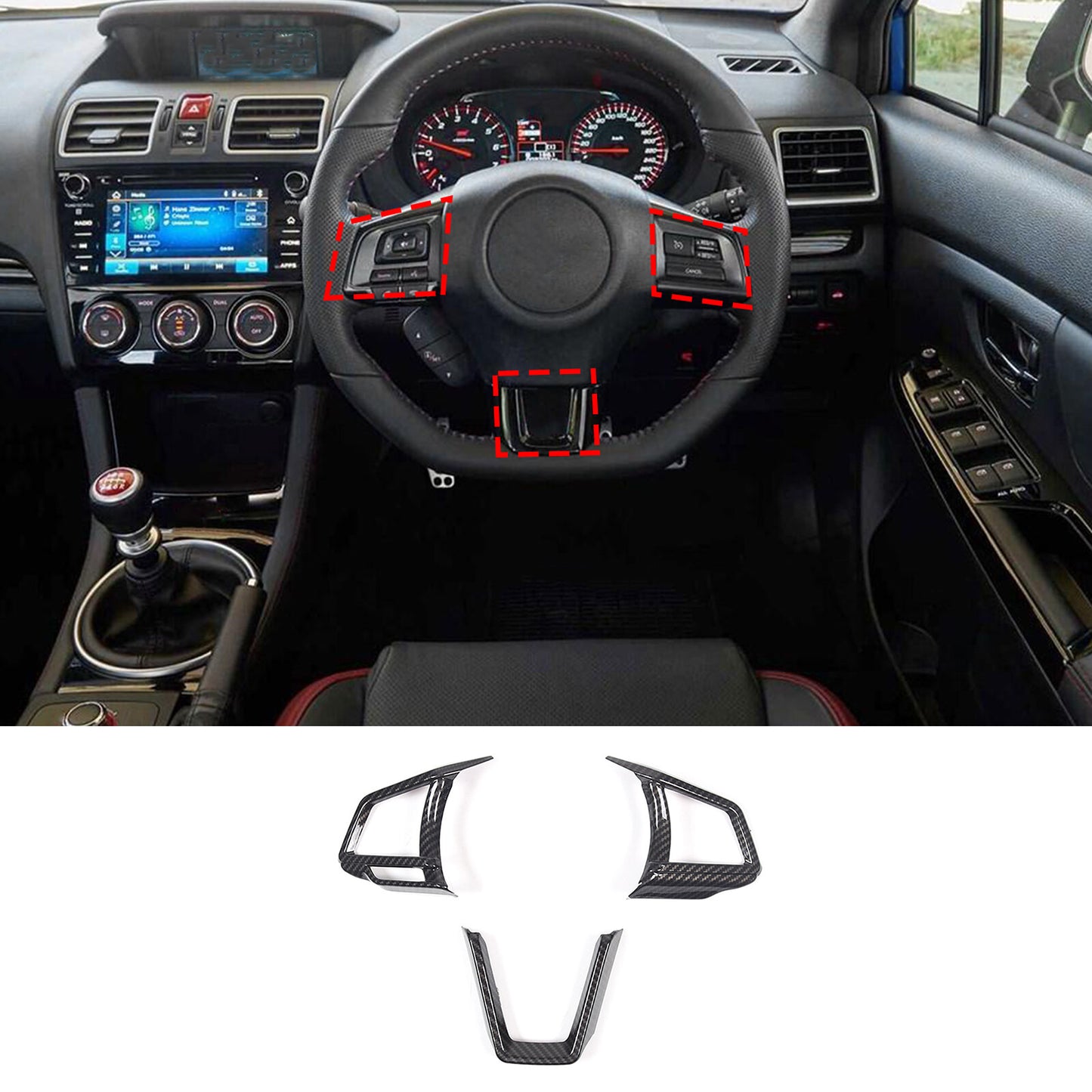 Carbon fiber exterior center multimedia protective case for Mitsubishi ECLIPSE 2006-2011