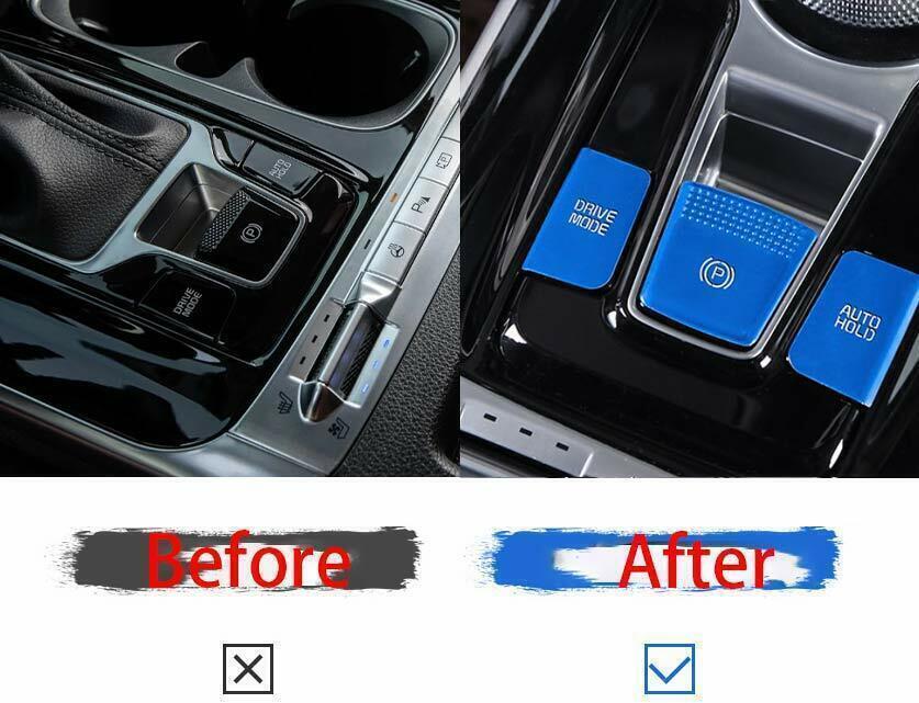 Center Console Button Switch Cover 3PCS for Kia Carnival 2022-2023 Blue Aluminum