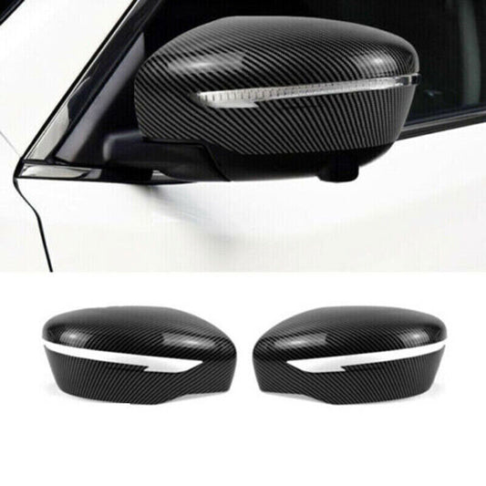 for Nissan Rogue Sport 17-2022 Carbon Fiber Rearview Side Door Mirror Cover Trim