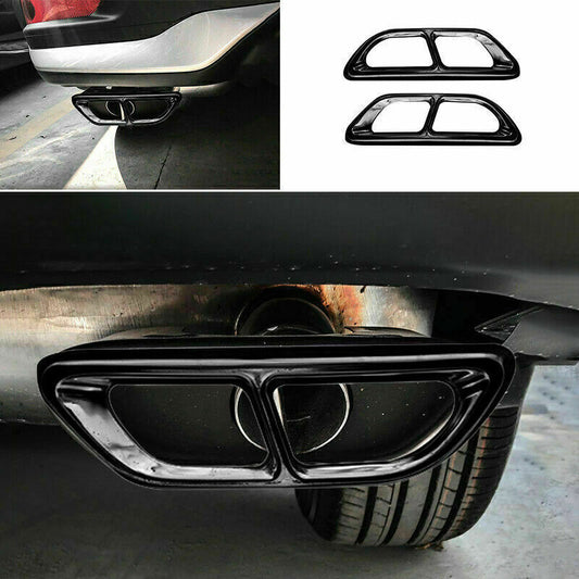 for HONDA CR-V CRV20-22 Black Steel Rear Tail Exhaust Muffler Tip Pipe Trim 2P