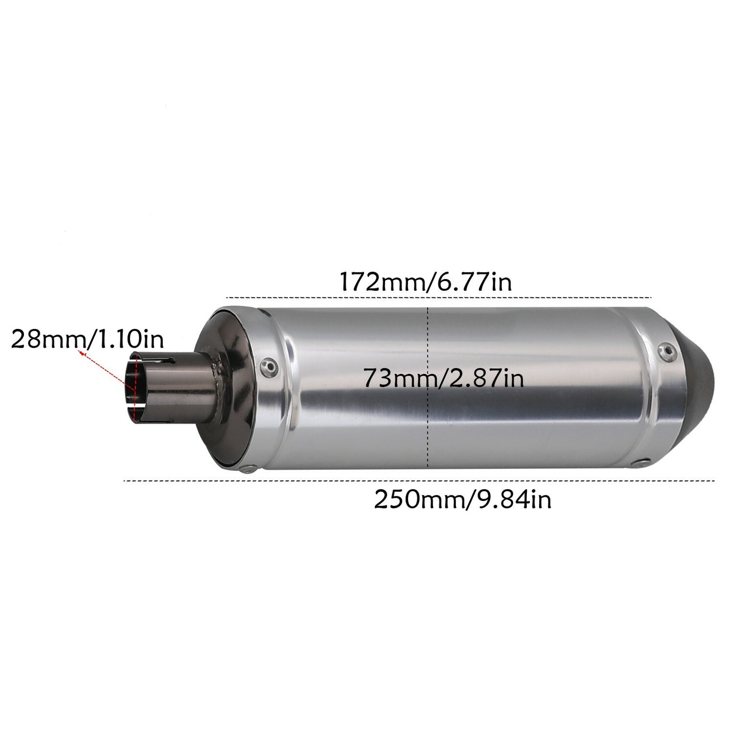 28mm exhaust muffler suitable for Apollo SSR all-terrain vehicles, for Honda CRF50 110cc 125cc four-wheel drive bikes