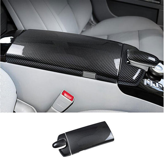 for Benz S-Class W221 2008-2013 Carbon Fiber Car Console Armrest Box Panel Cover