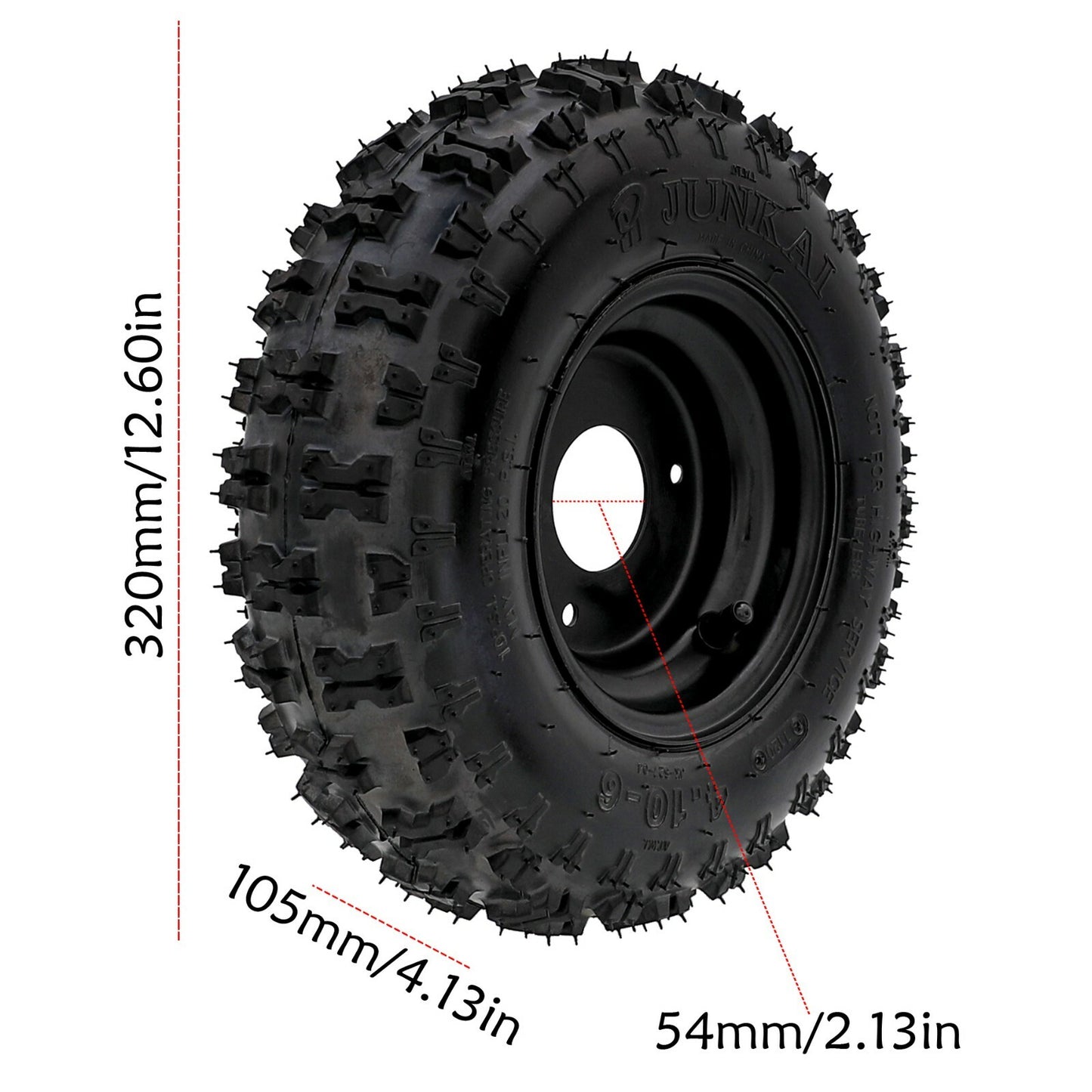 2x 4.10-6 Inch Tyre Rim 3 Stud Wheel For Go Kart Trike Mobility Scooter ATV