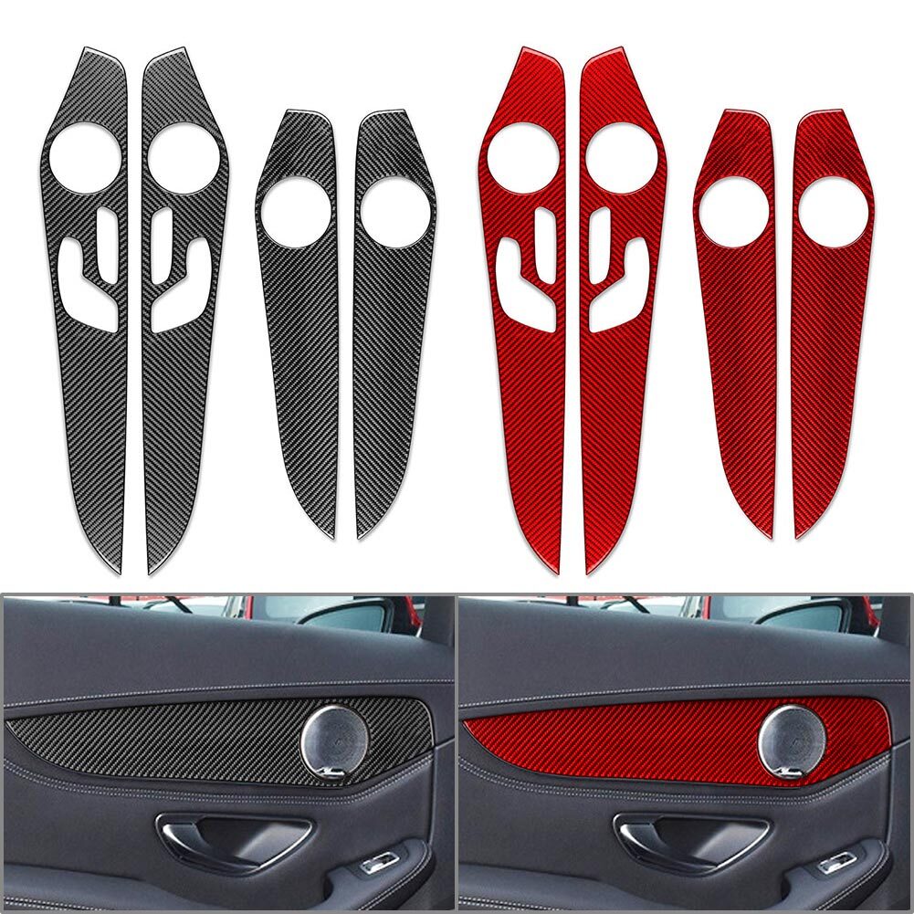 Carbon Fiber Interior Door Panel Cover Trim for Benz C Class W205 2014-2021 2016