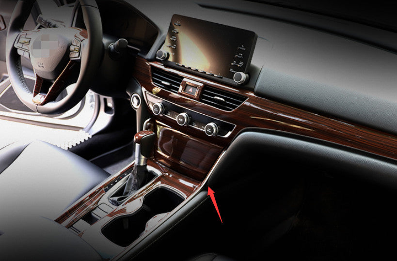 for Honda Accord 2018-2022 Red Wood Grain Car Cigarette Lighter Panel Cover Trim