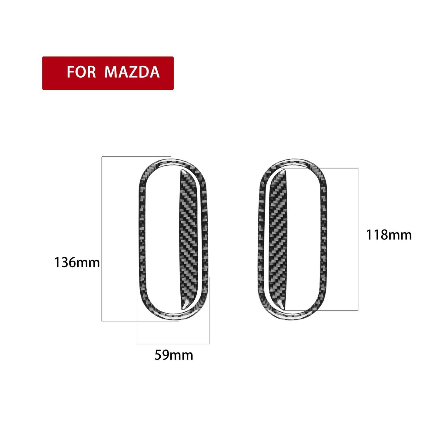 4PCS Carbon Fiber Door Handle Cover Fit for Mazda MX-5 Miata 2009-2015