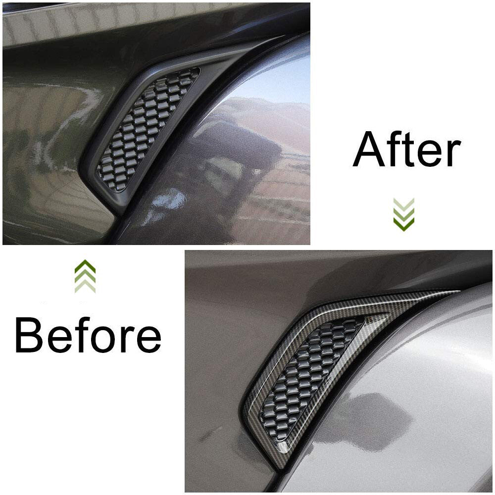 Carbon Fiber Car Fender Air Vent Outlet Cover Trim for Jeep for Wrangler JL JT 2018+