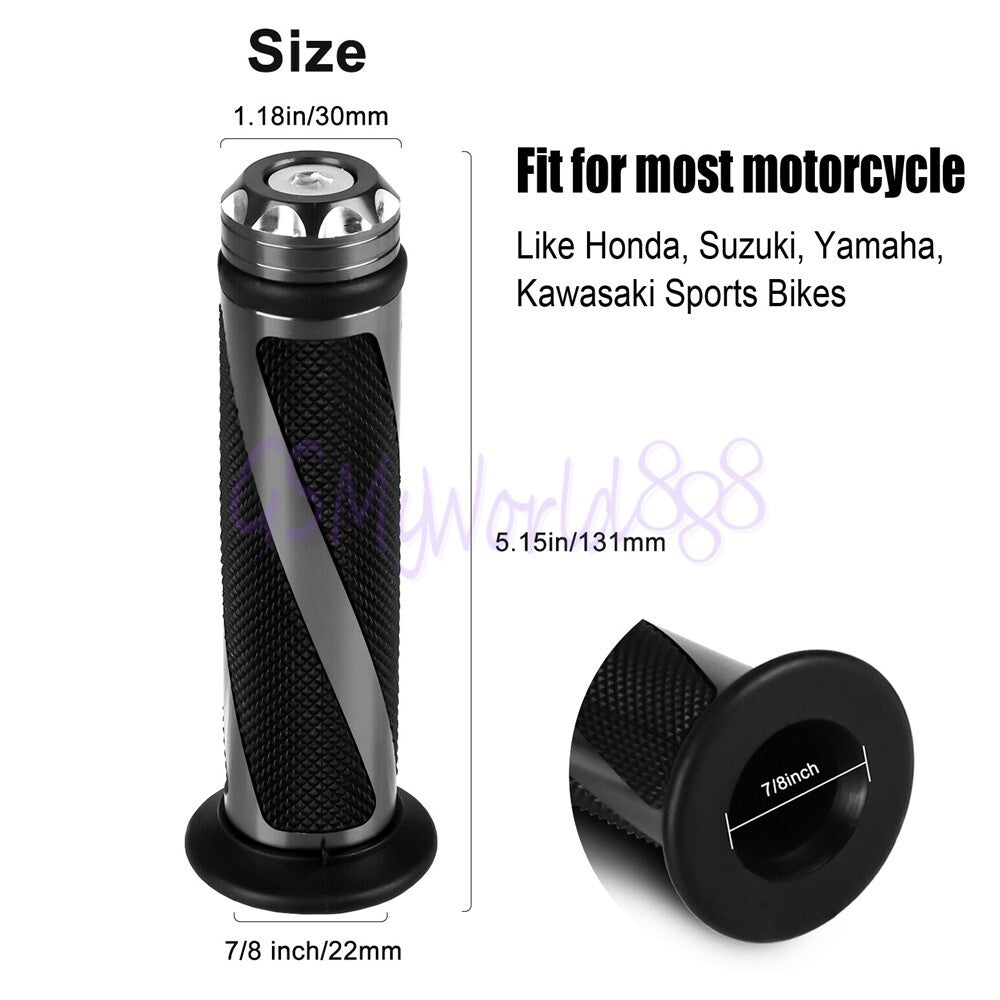 Gray 7/8 22mm Handlebar Hand Grip Fit For Caf Racer 1130 2UE 756 Imperiale 400