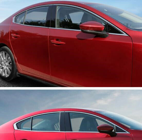 Piano Black Pillar Post Door Window Molding Strip Trim for Mazda 3 Axela 20-2022