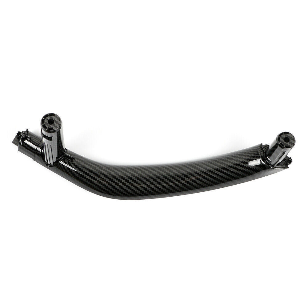 1x Left Carbon Fiber Interior Door Pull Handle Trim Cover for BMW X5 X6 F15 F16