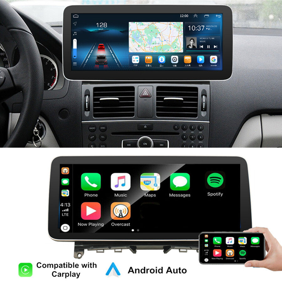 12.3 Android 10.0 Stereo Radio For 2007-2010 for Mercedes W204 S204 C Class Carplay