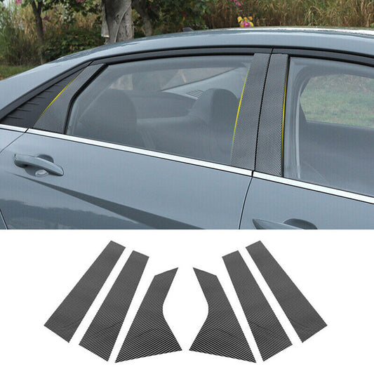 Carbon Fiber Door Window Pillar Posts Cover Trims for Hyundai for Elantra 2021-2023