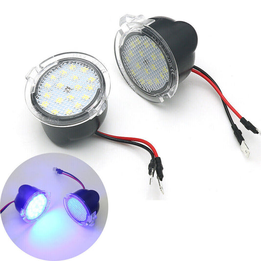 2X LED Side Rear View Mirror Light Blue for Ford EXPLORER 2011-2018/F-150 2009