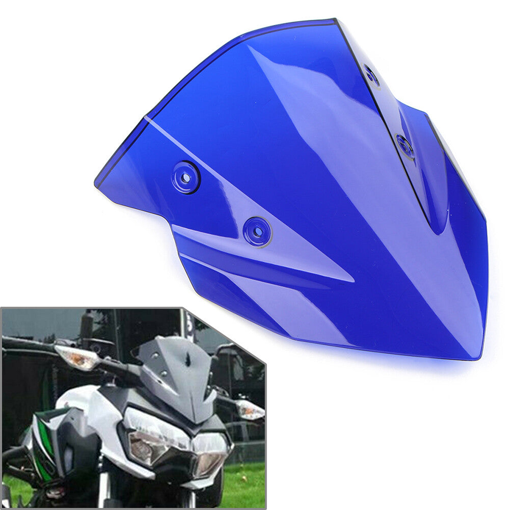 Blue ABS Motorcycle Windshield Windscreen for Kawasaki Z400 2018 2019 2020-2022