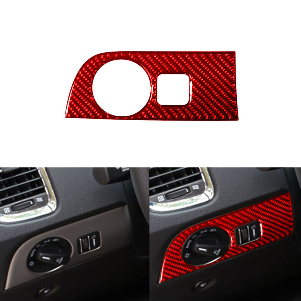 9Pcs Red Carbon Fiber Steering Wheel Door Cover Trim for Dodge Durango 2014-2020