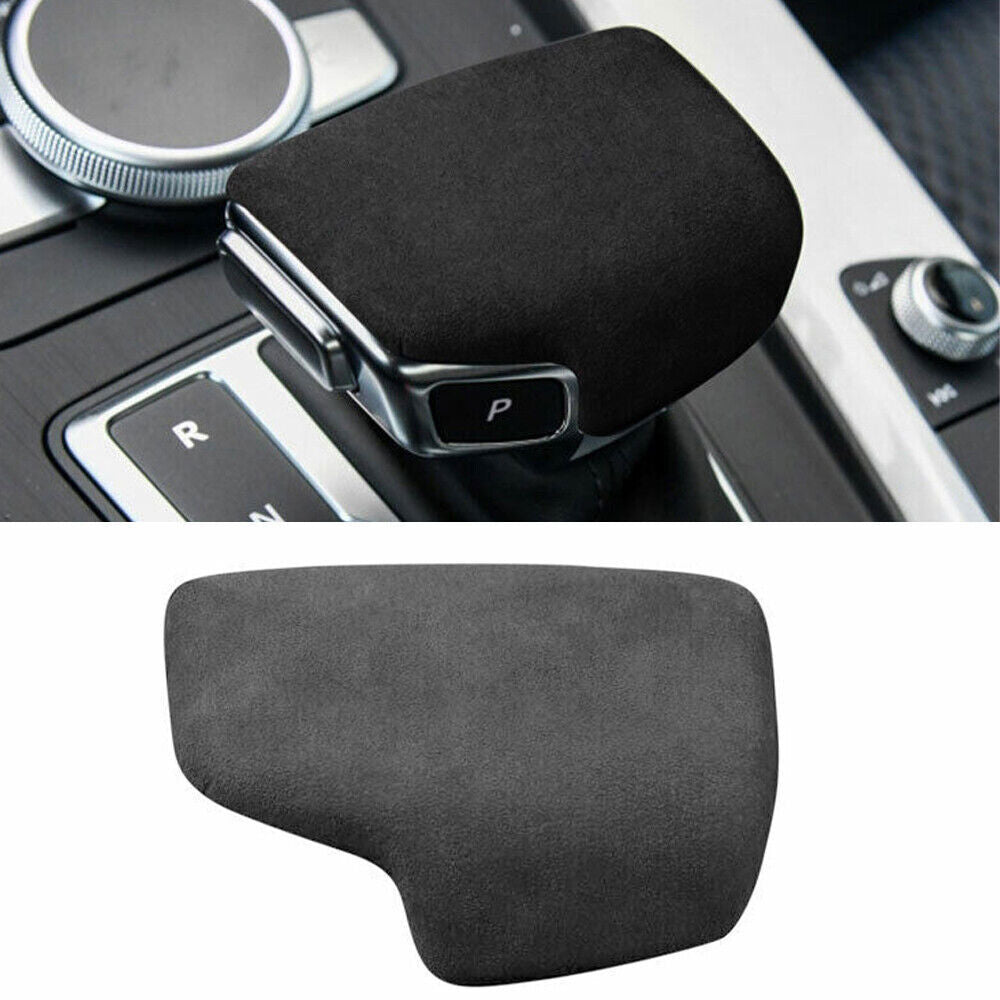 for Audi Q5 Q7 18-2024 Black Alcantara Middle Console Gear Shift Knob Cover Trim