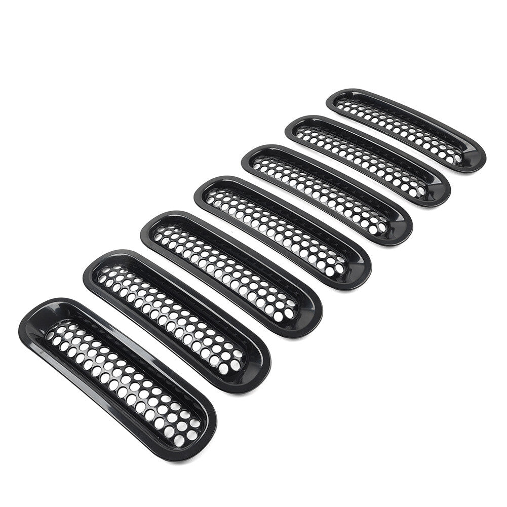Front Insert Mesh Grille Cover Grill Trim Black for Jeep for Wrangler JK 2007-2017