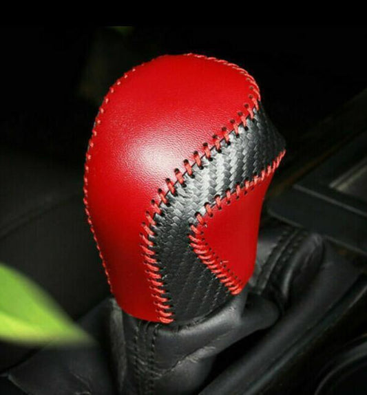 for Toyota for Camry 18-22 Carbon Fiber Leather Gear Shift Knob Shifter Lever Trim