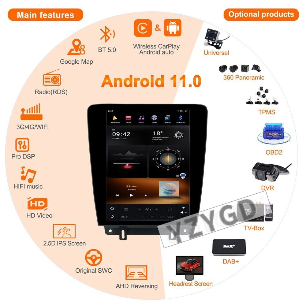 for Ford for Mustang 2010-2014 Android Car Radio 2Din Stereo Receiver Carplay Screen