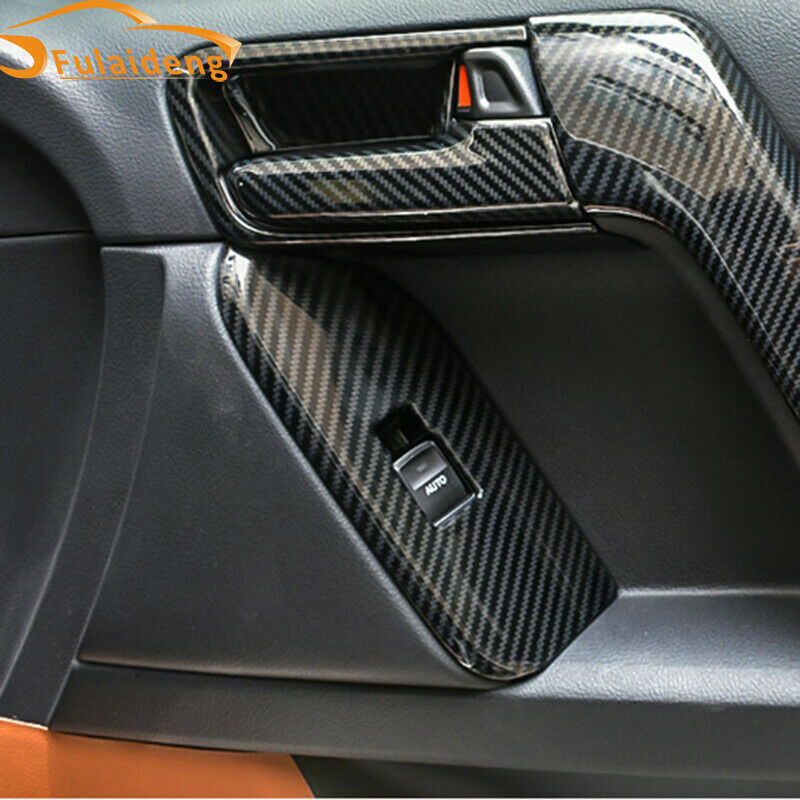 Carbon Fiber Inner Door Handle Bowl Cover Trim for Toyota Prado FJ150 2010-2021